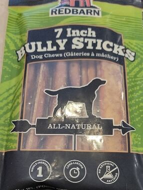 Redbarn Naturals 7 Inch Bully Dog Treat - 2 Packs NWT 12 Sticks Total
